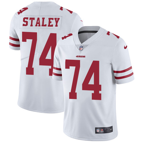 2019 men San Francisco 49ers #74 Staley white Nike Vapor Untouchable Limited NFL Jersey->san francisco 49ers->NFL Jersey